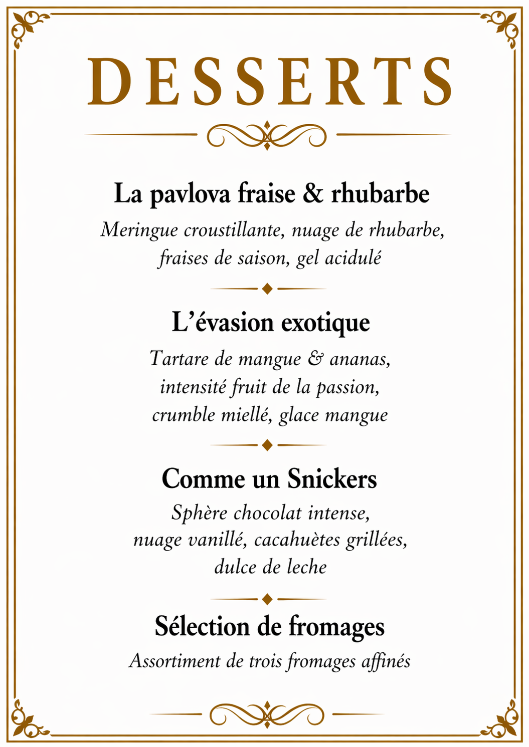 desserts