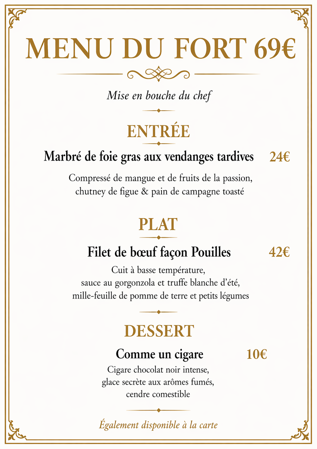 menu du fort 69